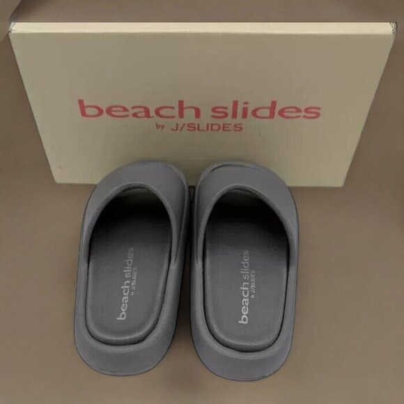 J/Slides Beach Slides Womens Grey Sandals Comfort Slip-On - Picture 6 of 6